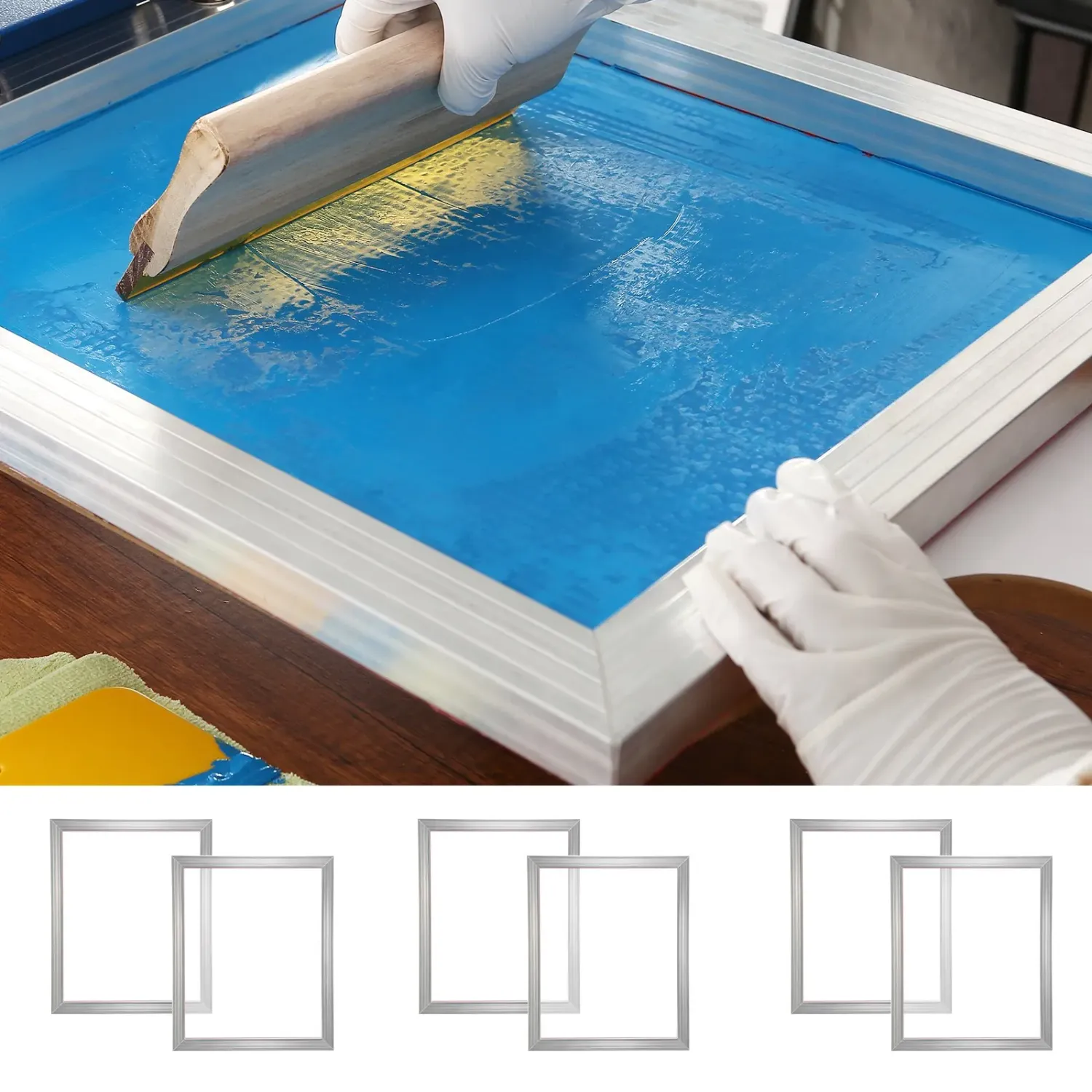 6-Piece Screen Printing Frame Kit – 20 × 24 Inch Aluminium Frames, 110 Mesh