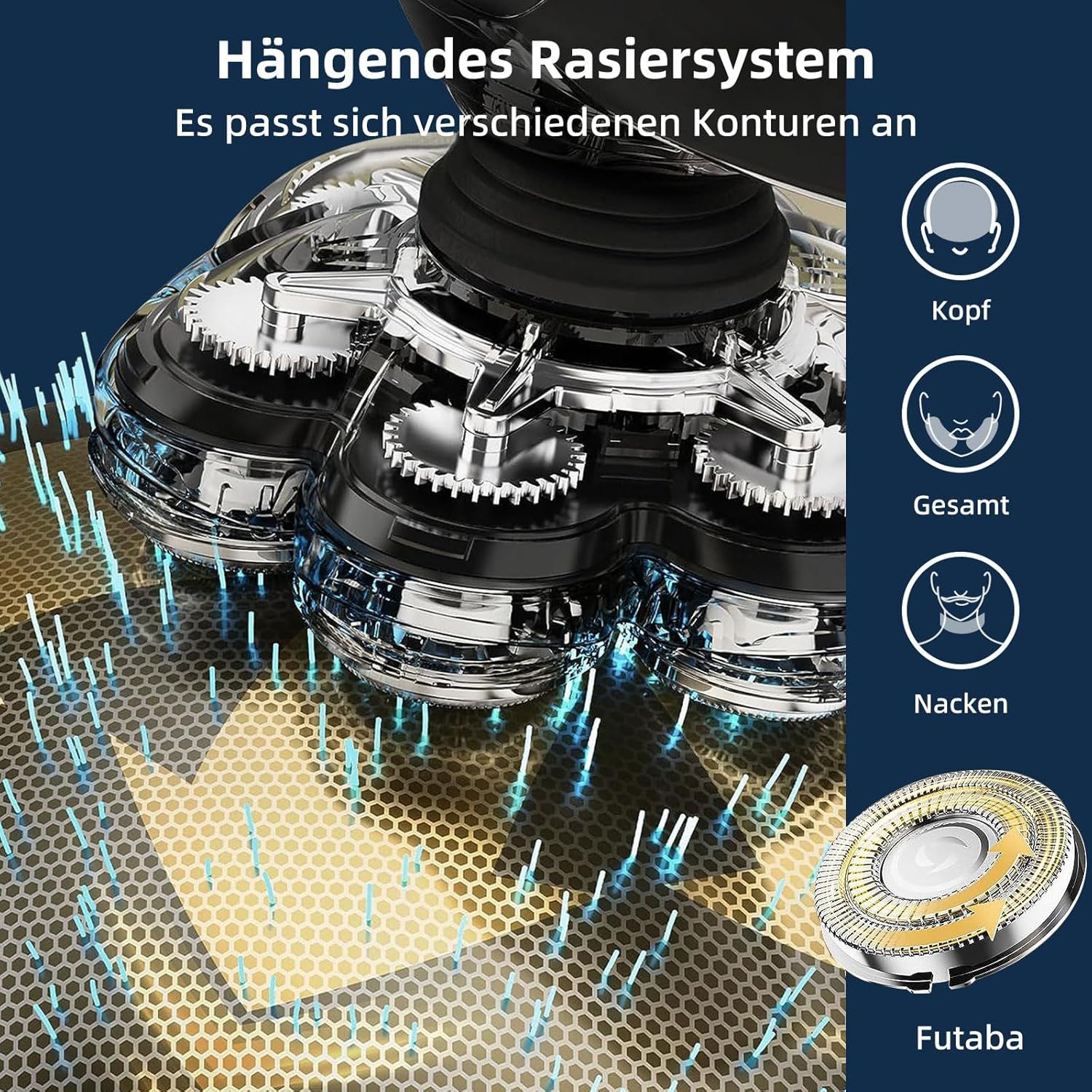 Waterproof Head Electric Razor Shavers for Bald Men with Nose Trimmer, Wet/Dry Mens Grooming Kit,  LED Display, USB Rechargeable