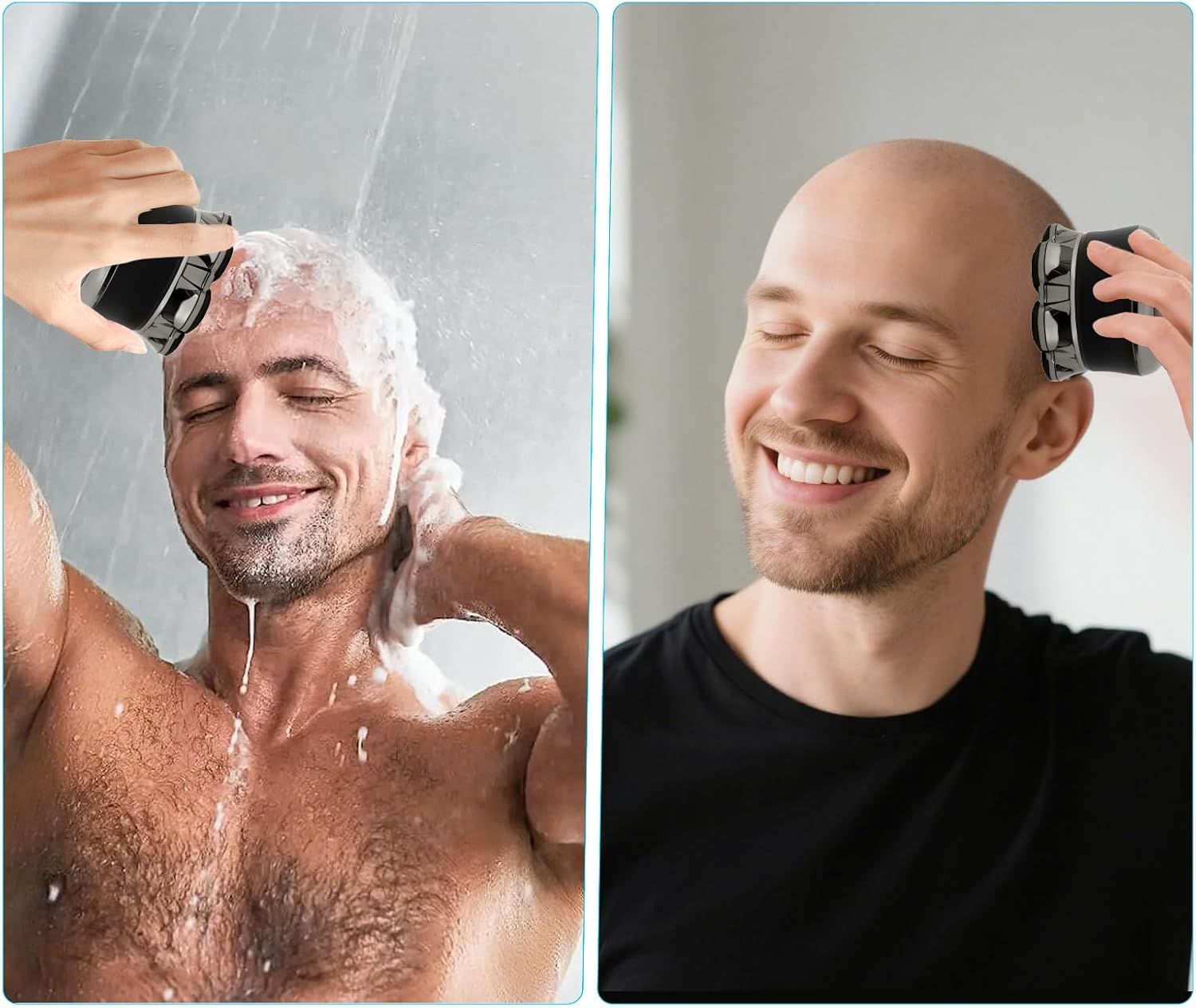 Men's 7D Floating Bald Shaver — IPX6 Waterproof Electric Razor with LED Display &amp; Magnetic Design, Wet &amp; Dry Use, Long Battery Life for Travel