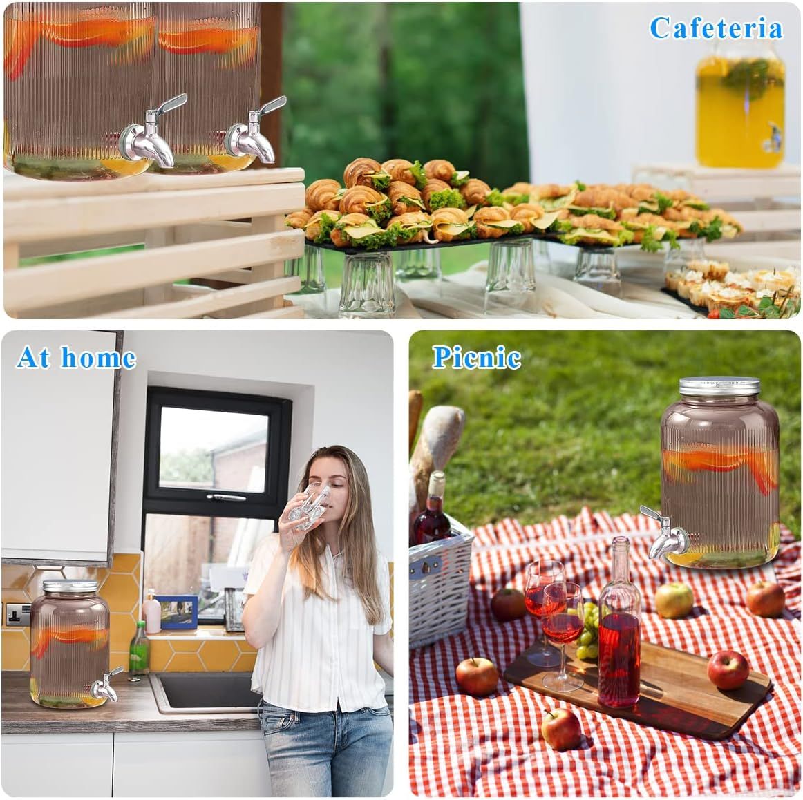 Glass Beverage Dispenser with Tap 4L