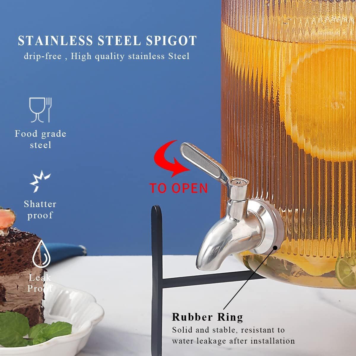 Glass Beverage Dispenser with Tap 4L