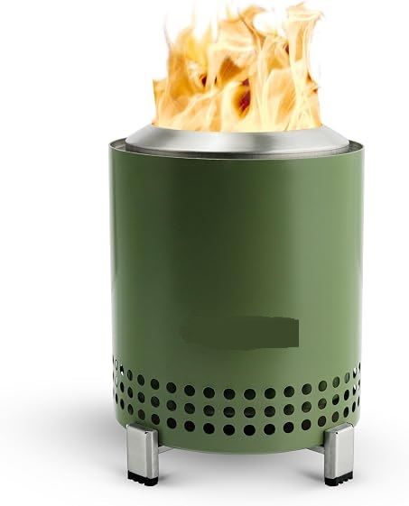 Stainless Steel Mesa Tabletop Fire Pit – Portable Smokeless Fire Pit with Stand &amp; Carry Bag, Colour Name:: Deep Olive