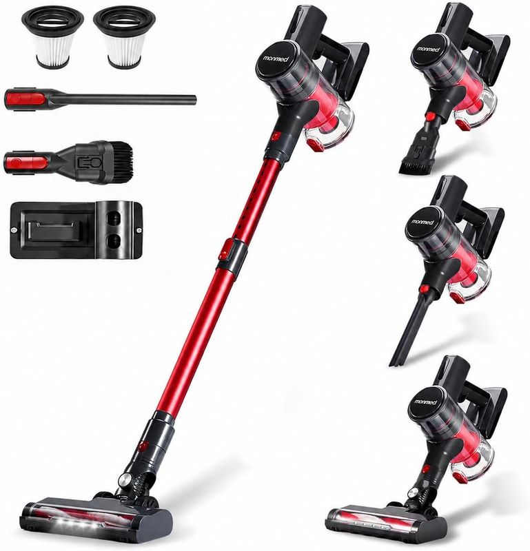 Cordless Stick Vacuum Cleaner – Anti-Tangle, HEPA Filter &amp; LED Headlight