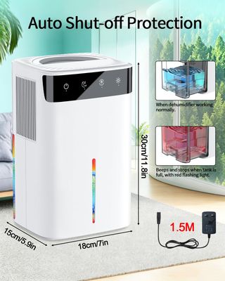 2.6L Portable Dehumidifier for Home Bedroom Bathroom with Auto Defrost
