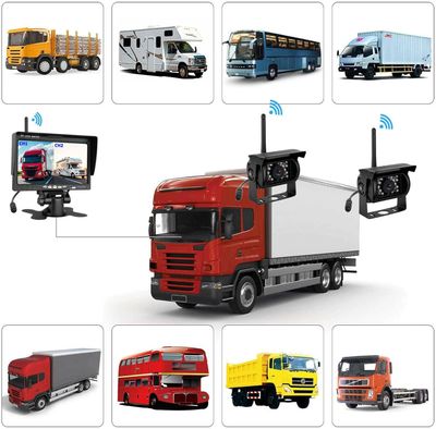 Wireless Reversing Camera Kit for Vans, HD 2 Rear View Cameras System, 7-inch DVR Waterproof Night Vision Car Reverse Camera