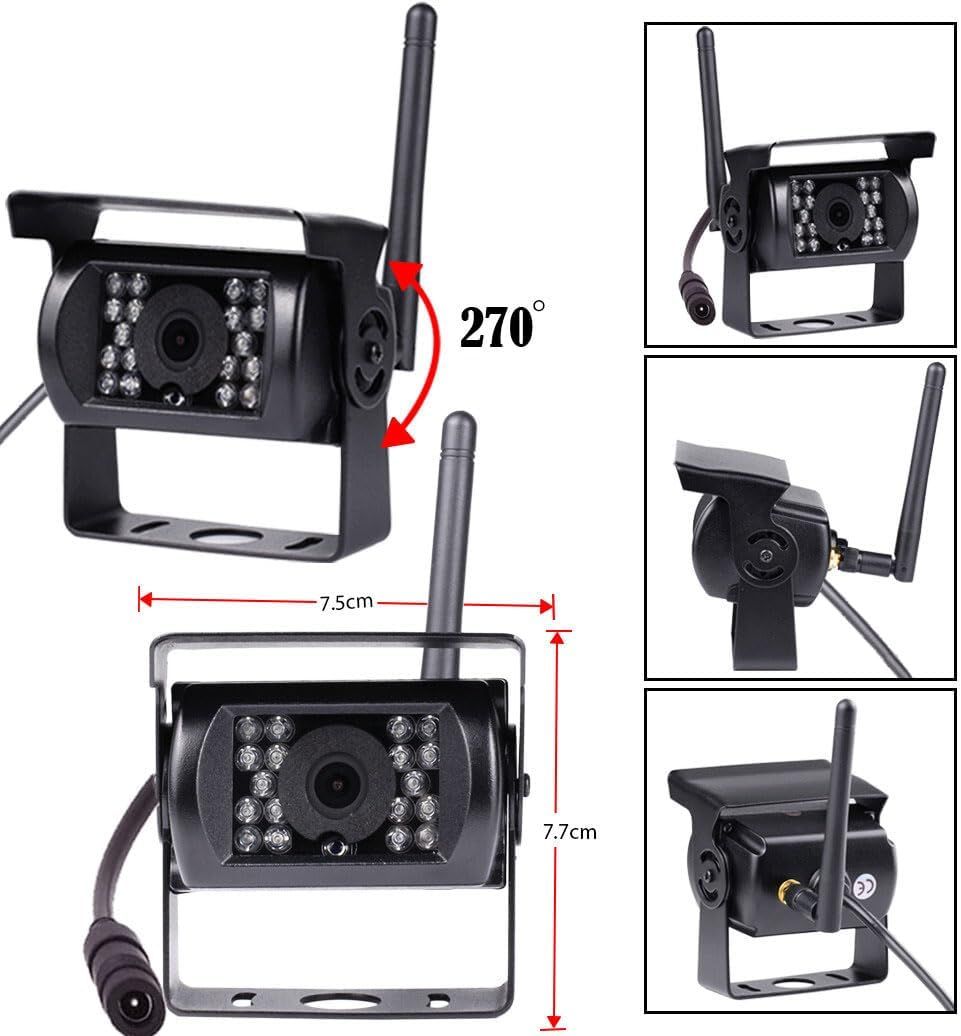 Wireless Reversing Camera Kit for Vans, HD 2 Rear View Cameras System, 7-inch DVR Waterproof Night Vision Car Reverse Camera