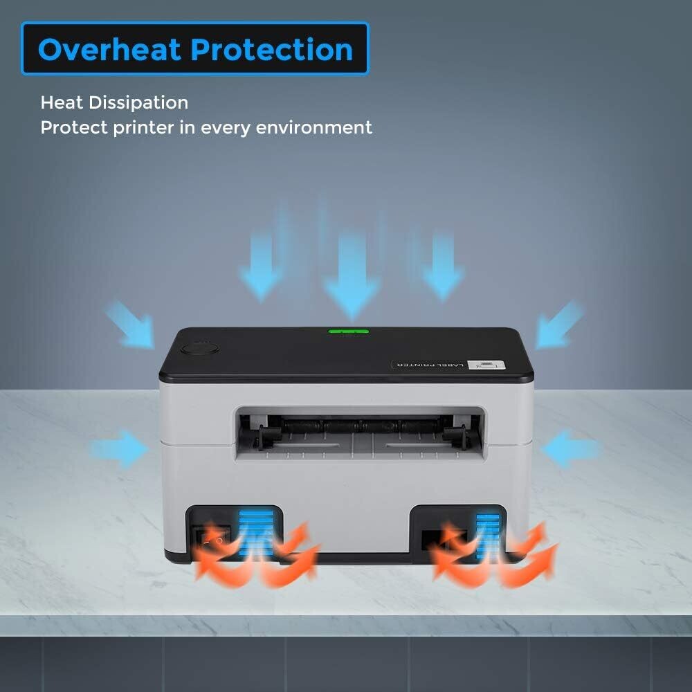 Bluetooth Thermal Label Printer – 4×6 Shipping Label Printer with USB