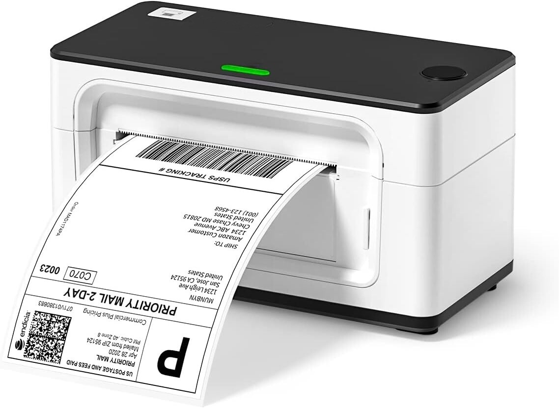 Bluetooth Thermal Label Printer – 4×6 Shipping Label Printer with USB