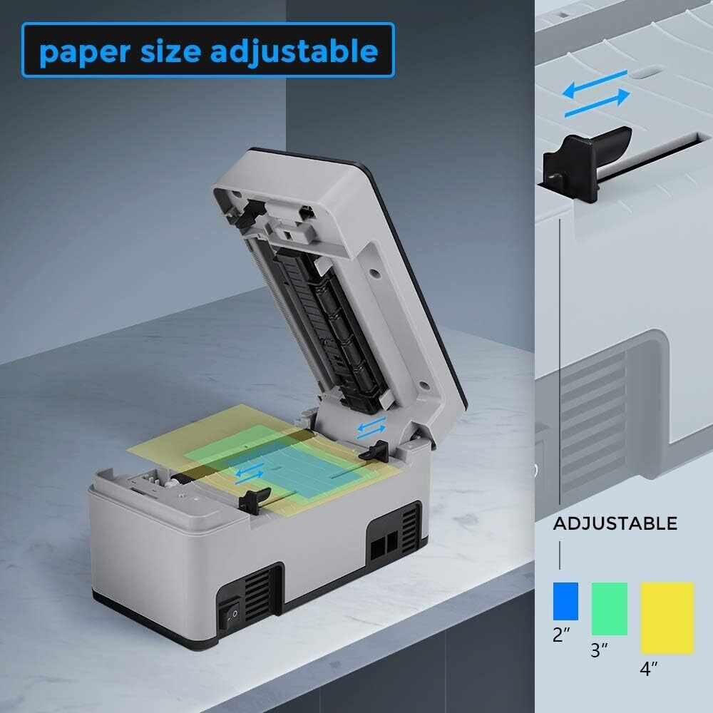Bluetooth Thermal Label Printer – 4×6 Shipping Label Printer with USB