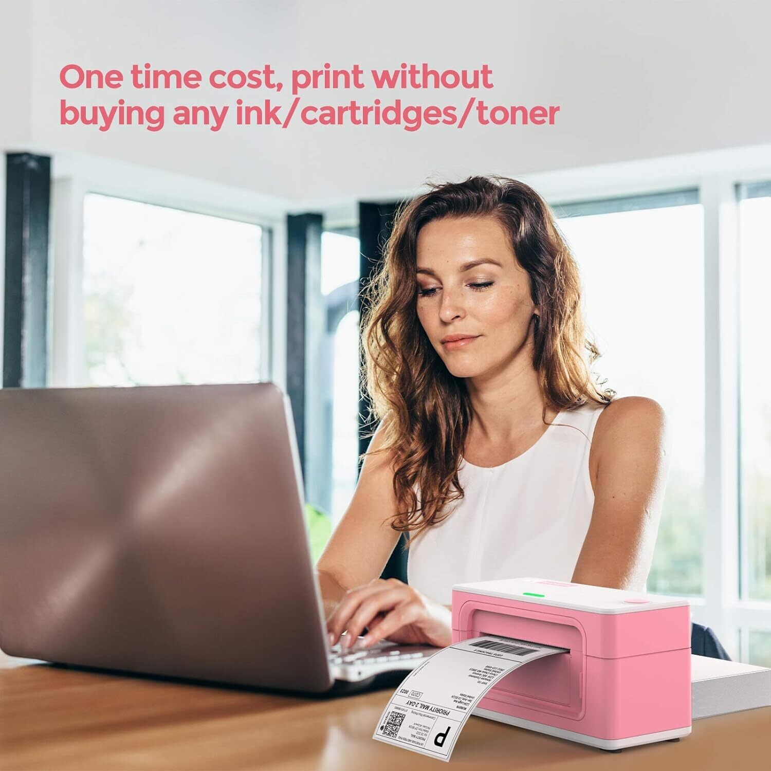 Bluetooth Thermal Label Printer – 4×6 Shipping Label Printer with USB