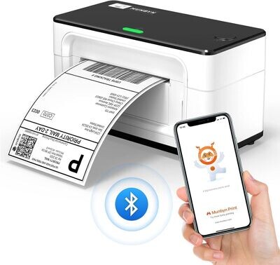 Bluetooth Thermal Label Printer – 4×6 Shipping Label Printer with USB