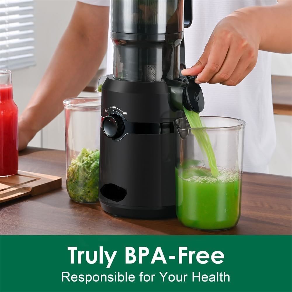 Cold Press Juicer 200W 1L Self Feeding Masticating Juice Extractor