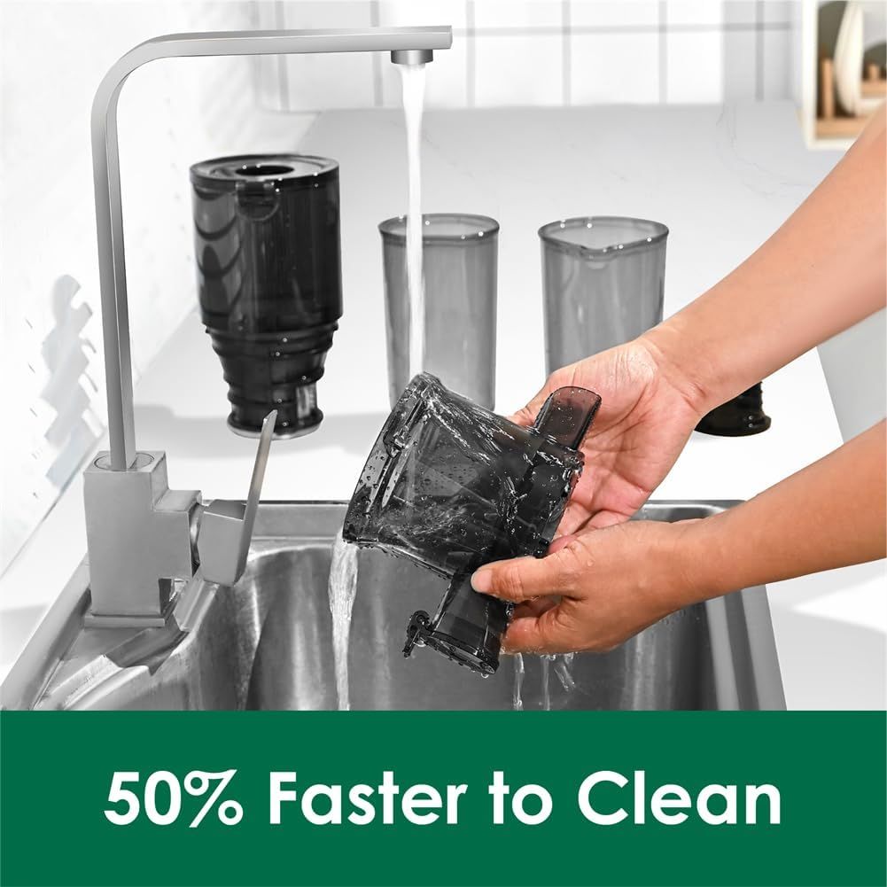 Cold Press Juicer 200W 1L Self Feeding Masticating Juice Extractor