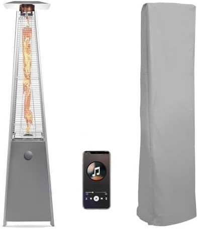 Pyramid 13kW Patio Gas Heater with Bluetooth Speaker – Stainless Steel