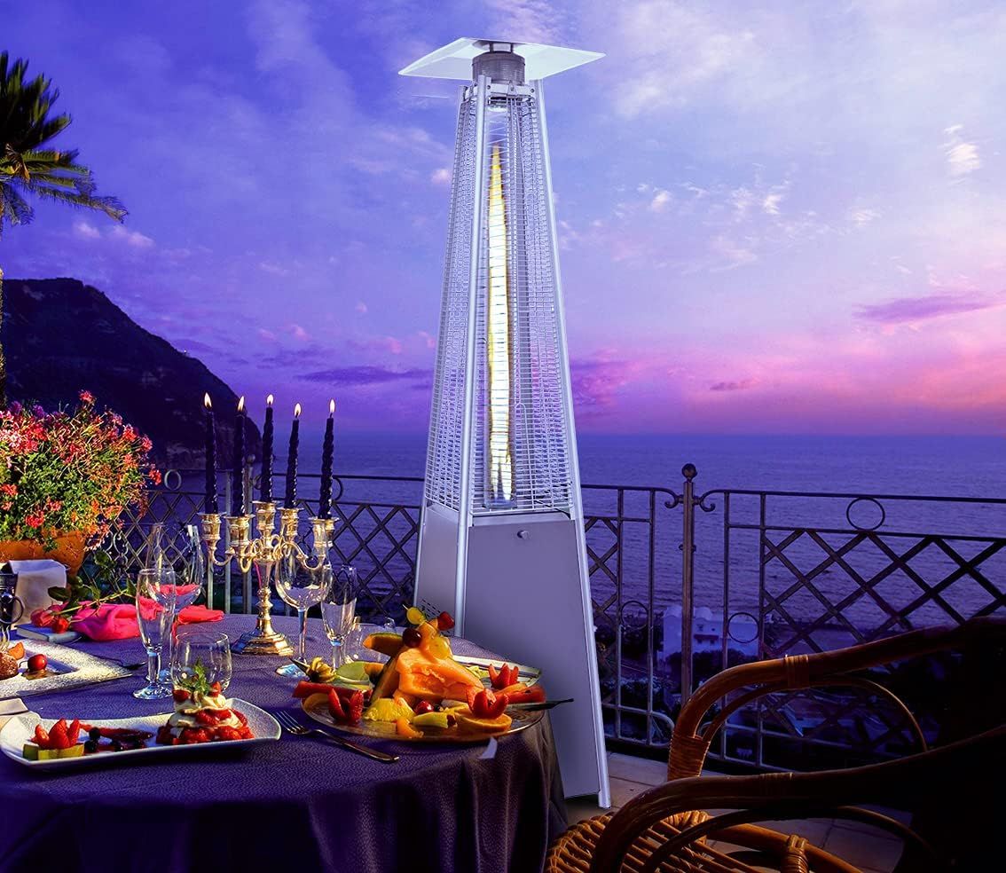 Pyramid 13kW Patio Gas Heater with Bluetooth Speaker – Stainless Steel