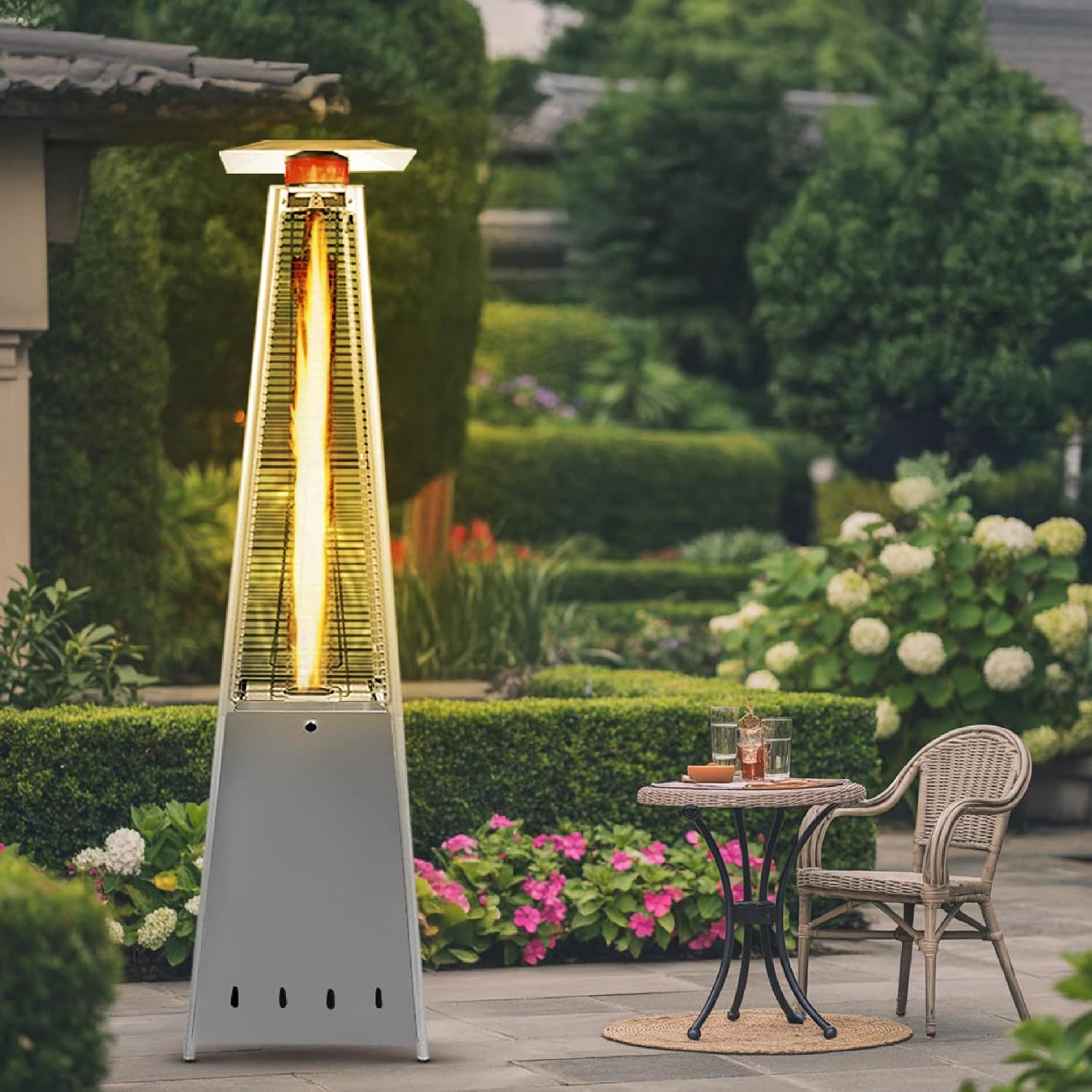 Pyramid 13kW Patio Gas Heater with Bluetooth Speaker – Stainless Steel