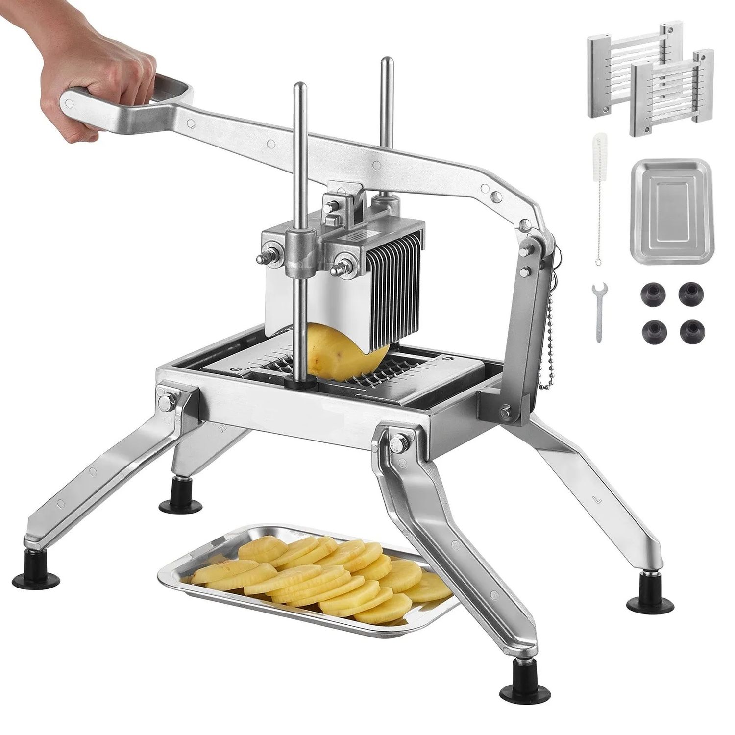 Commercial Manual Vegetable Slicer 3/8 &amp; 3/16 Inch Stainless Steel Tomato Cutter