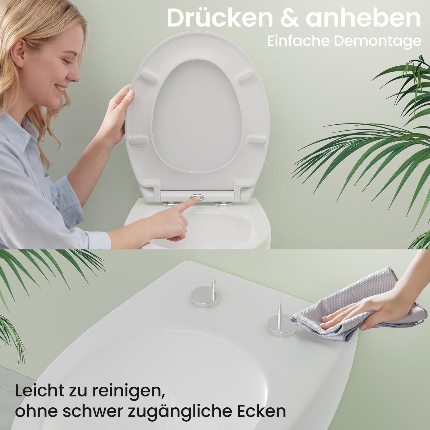 Toilet Seat with Quick-Release Function and Soft-Close Mechanism