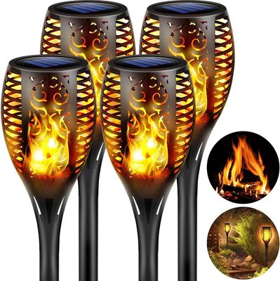 Solar Lights 4 Pack LED Flame Torch Garden