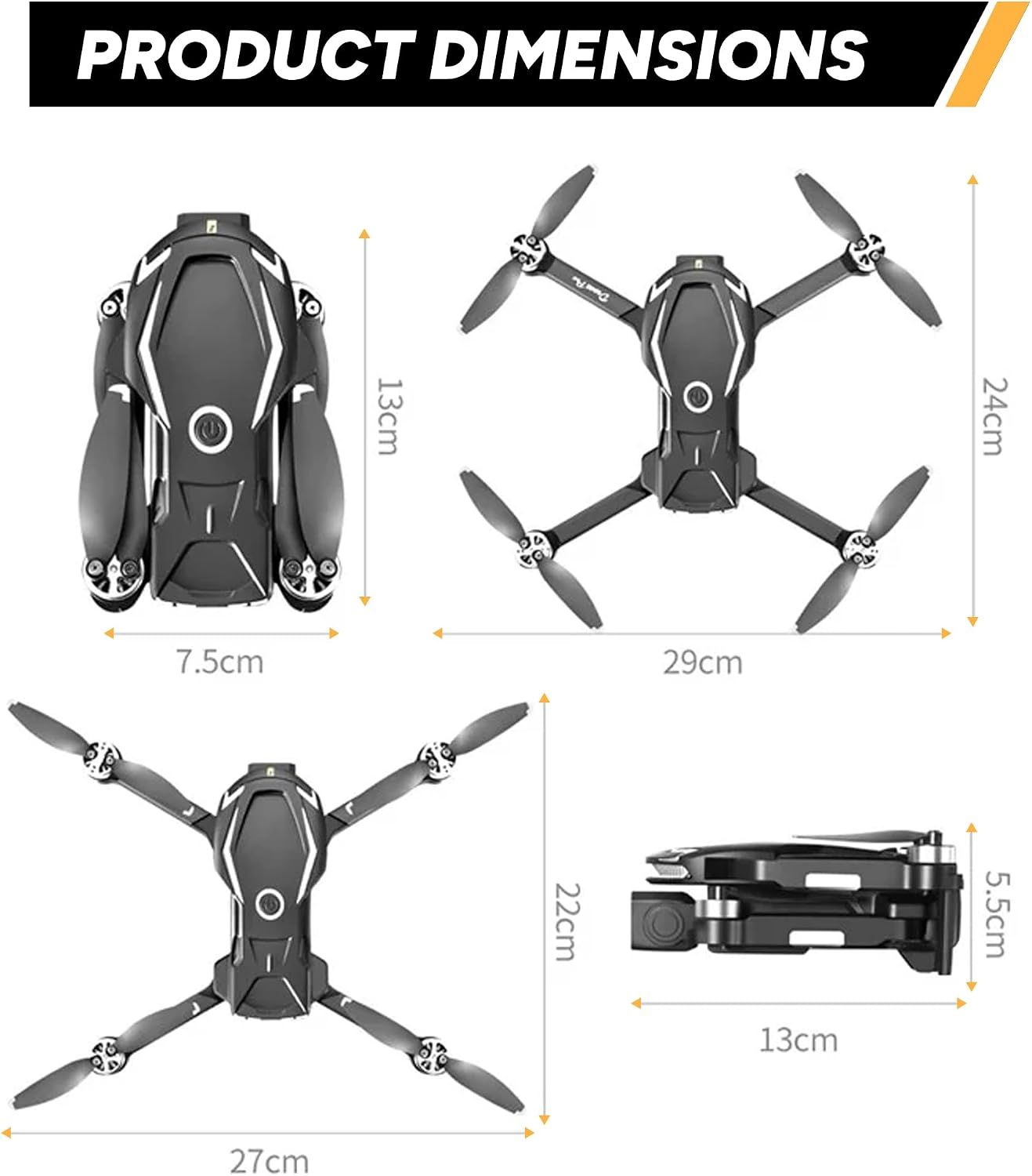 Mini Camera Drone for Kids &amp; Adults with Brushless Motor
