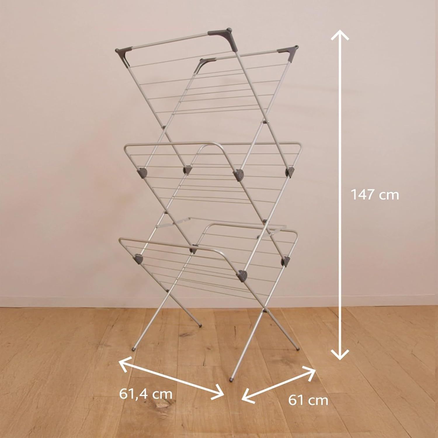3 Tier Clothes Airer, 20m Drying Space,Washing Line, Foldable