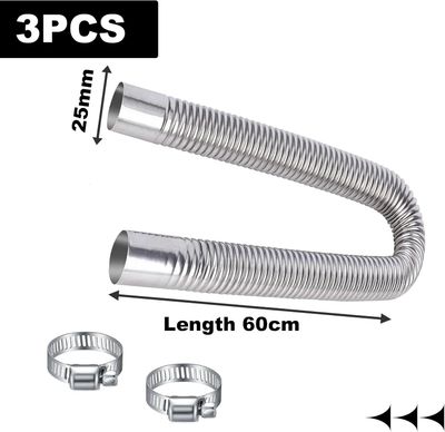 60cm Diesel Heater Exhaust Pipe 25mm Stainless Steel