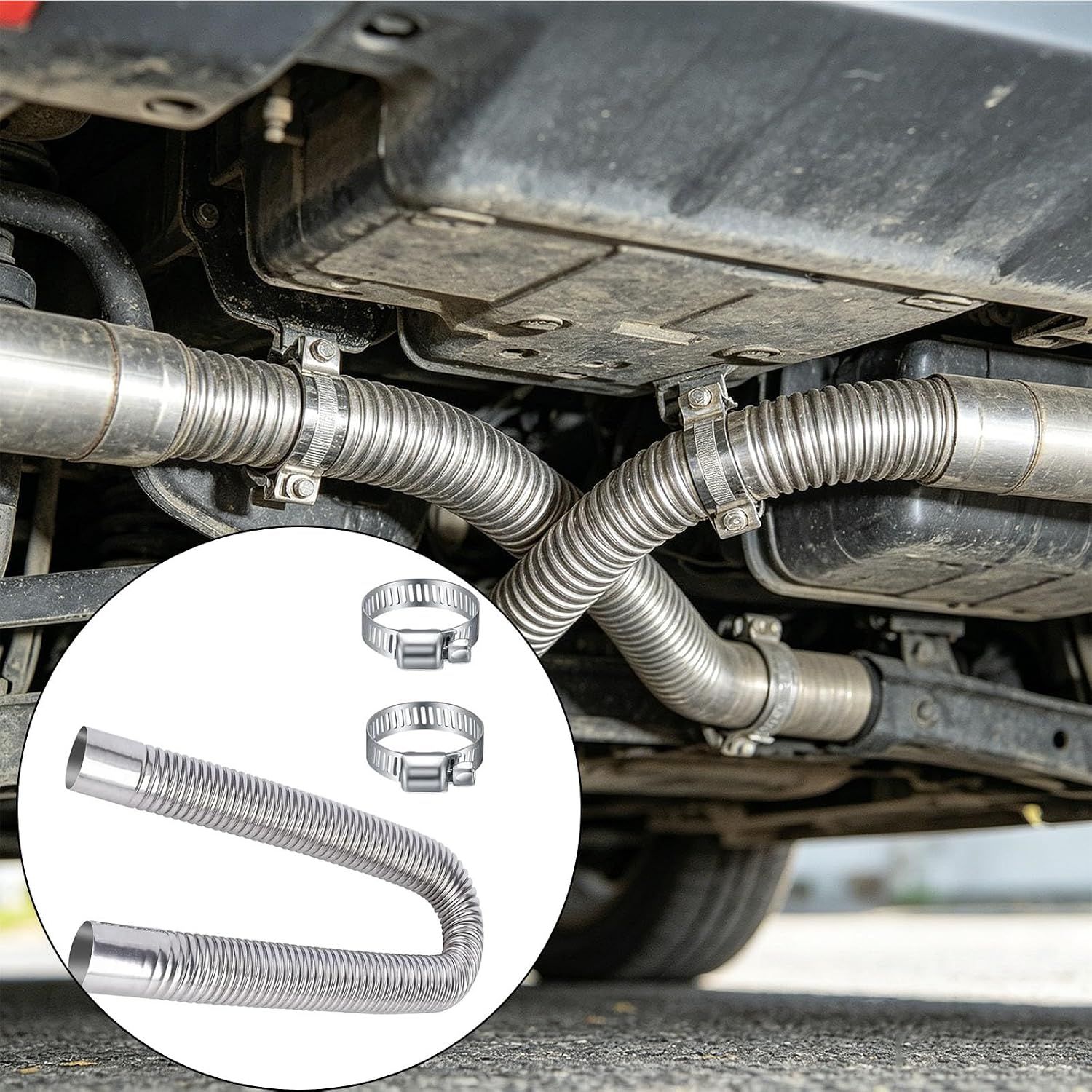 60cm Diesel Heater Exhaust Pipe 25mm Stainless Steel