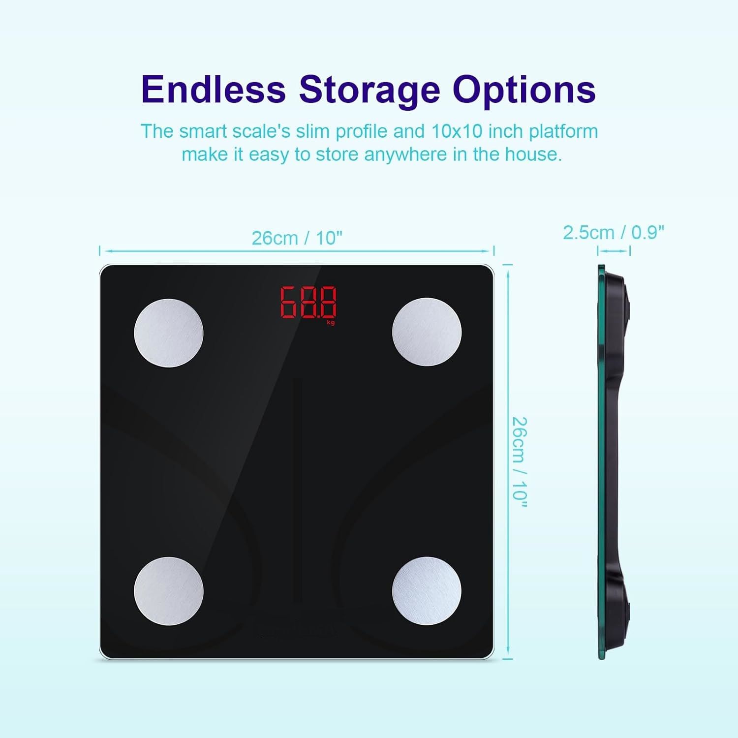 Scales Bluetooth Smart Body Composition Scale – 13 Health Metrics, 150 kg Capacity