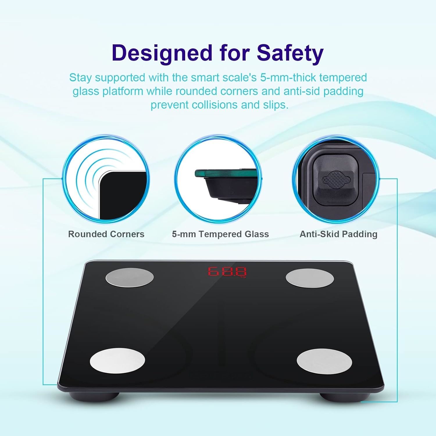 Scales Bluetooth Smart Body Composition Scale – 13 Health Metrics, 150 kg Capacity