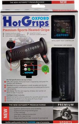 Premium Heated 22mm Motorcycle Handlebar Grip – Black Rubber, Street Bike