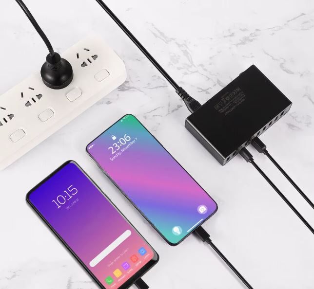 60W Multi USB Charging Station 10 Ports + 40W 5-Port Fast Charger Dock, Quick Charge USB Hub with Cable for iPhone, iPad, Samsung Galaxy, Kindle, Tablets, Smartphones &amp; Devices