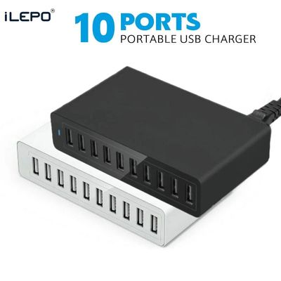USB Charging Station 60W 10 Port Fast Charger Dock with 5 Port 40W Hub