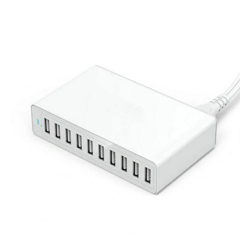 USB Charging Station 60W 10 Port Fast Charger Dock with 5 Port 40W Hub