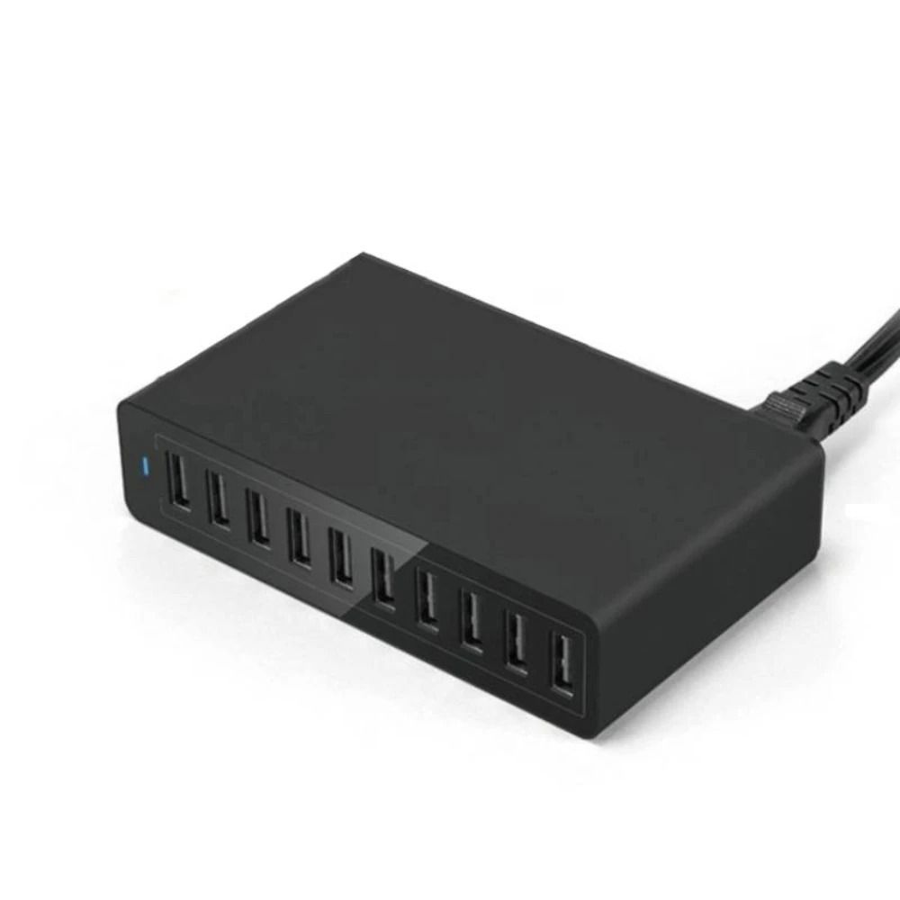 USB Charging Station 60W 10 Port Fast Charger Dock with 5 Port 40W Hub