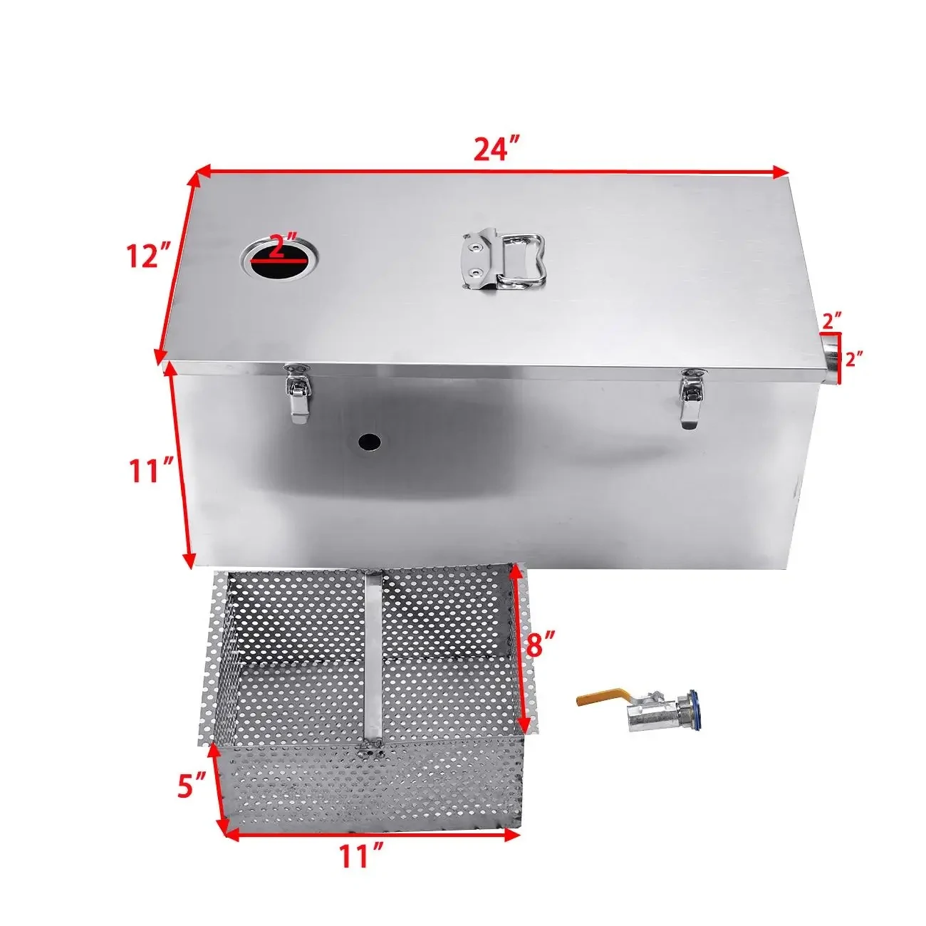 Stainless Steel Commercial Kitchen Grease Trap with Removable Filter