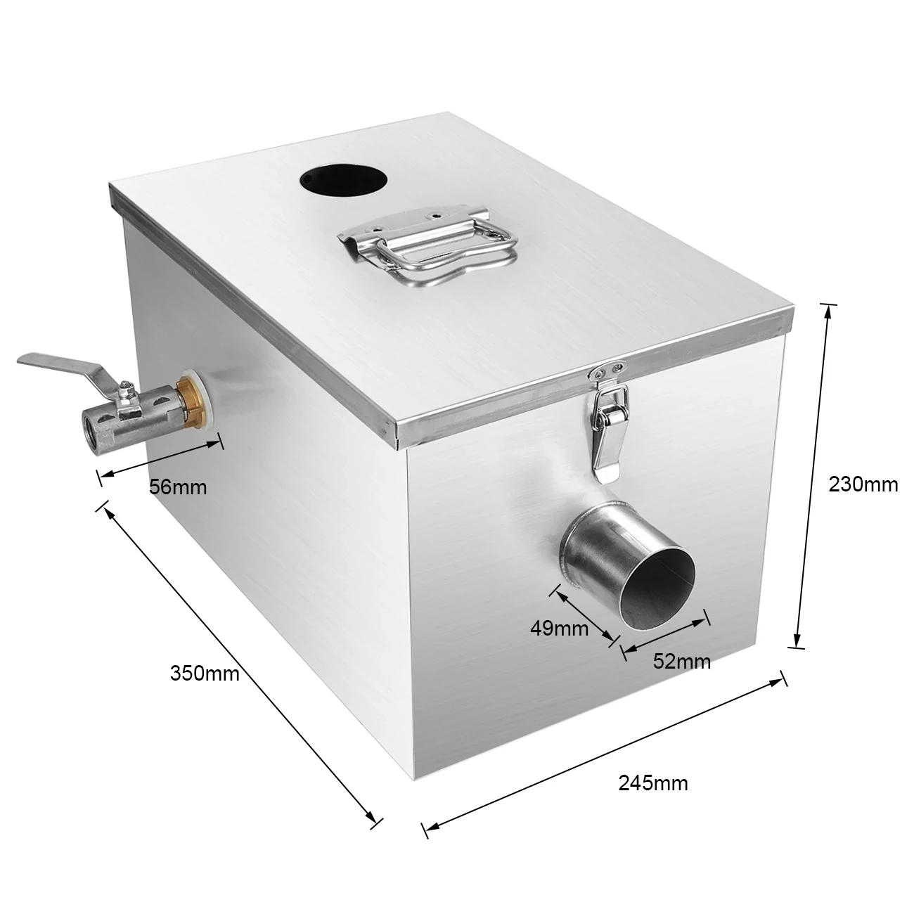 Stainless Steel Commercial Kitchen Grease Trap with Removable Filter