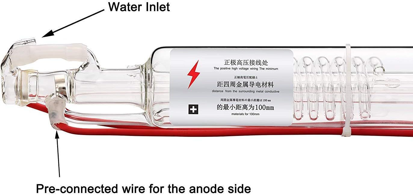 CO2 Laser Tube 60W 1000mm x 50mm Glass Laser Engraving &amp; Cutting Tube