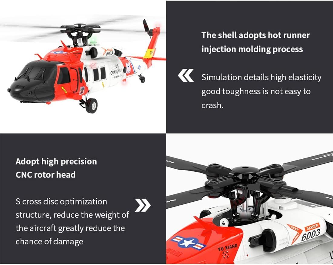 YXZNRC F09-S RC Helicopter 2.4G 6CH Brushless GPS 6-Axis Flight Model