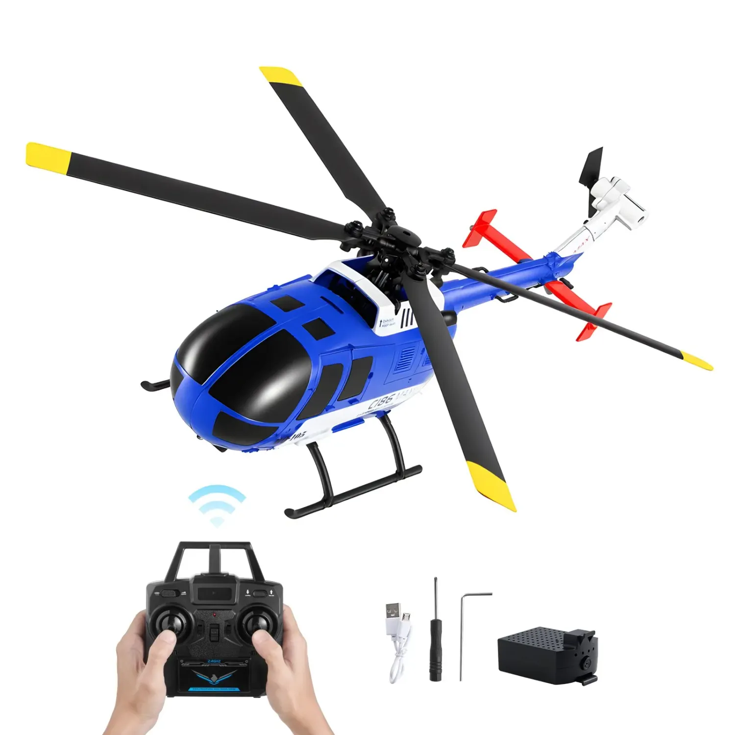 Beginner RC Helicopter — 2.4GHz 4-Propeller Remote Control Aircraft, 6-Axis Gyro Stabilization, One-Key Takeoff/Landing, LED Light, Perfect Gift Toy for Children Ages 8 and Up