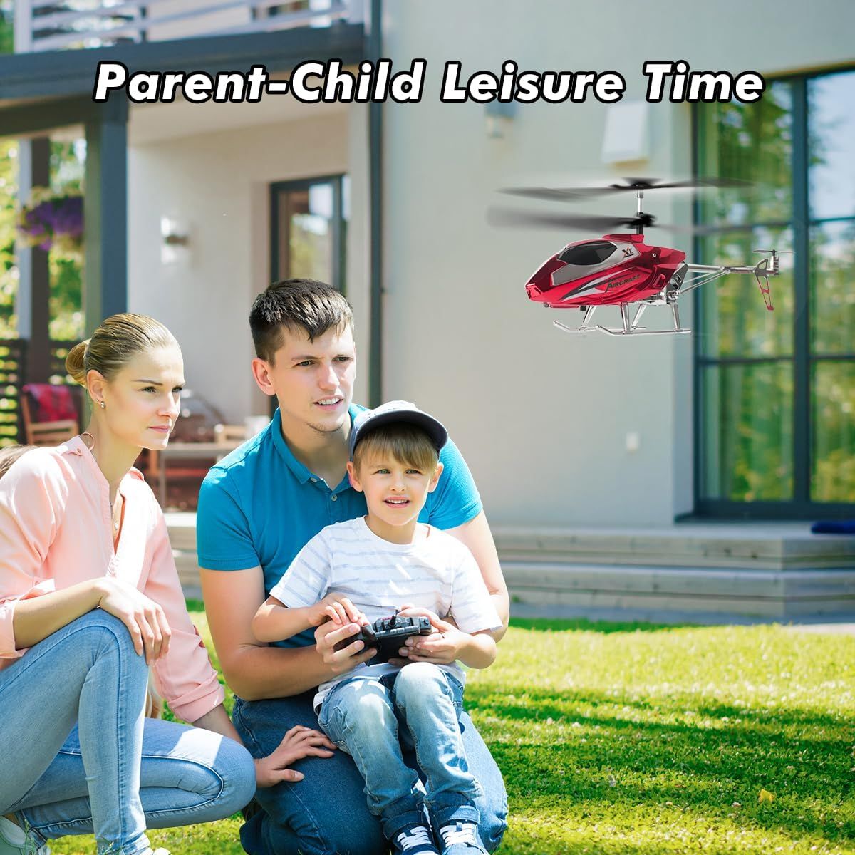 RC Helicopter with Remote Control, 2.4GHz LED Light, One-Button Take-Off for Kids 12+