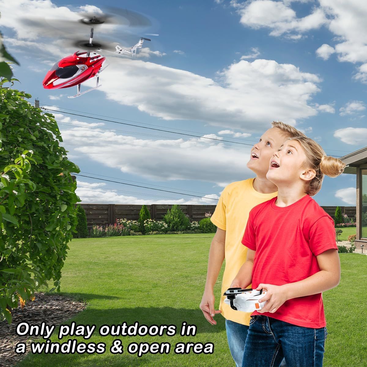 RC Helicopter with Remote Control, 2.4GHz LED Light, One-Button Take-Off for Kids 12+
