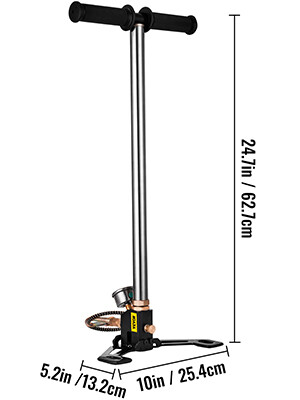 PCP Hand Pump 4500PSI 30MPa Pressure Gauge, Type+Colour: Silver 4500PSI: 3-Stage PCP Pump