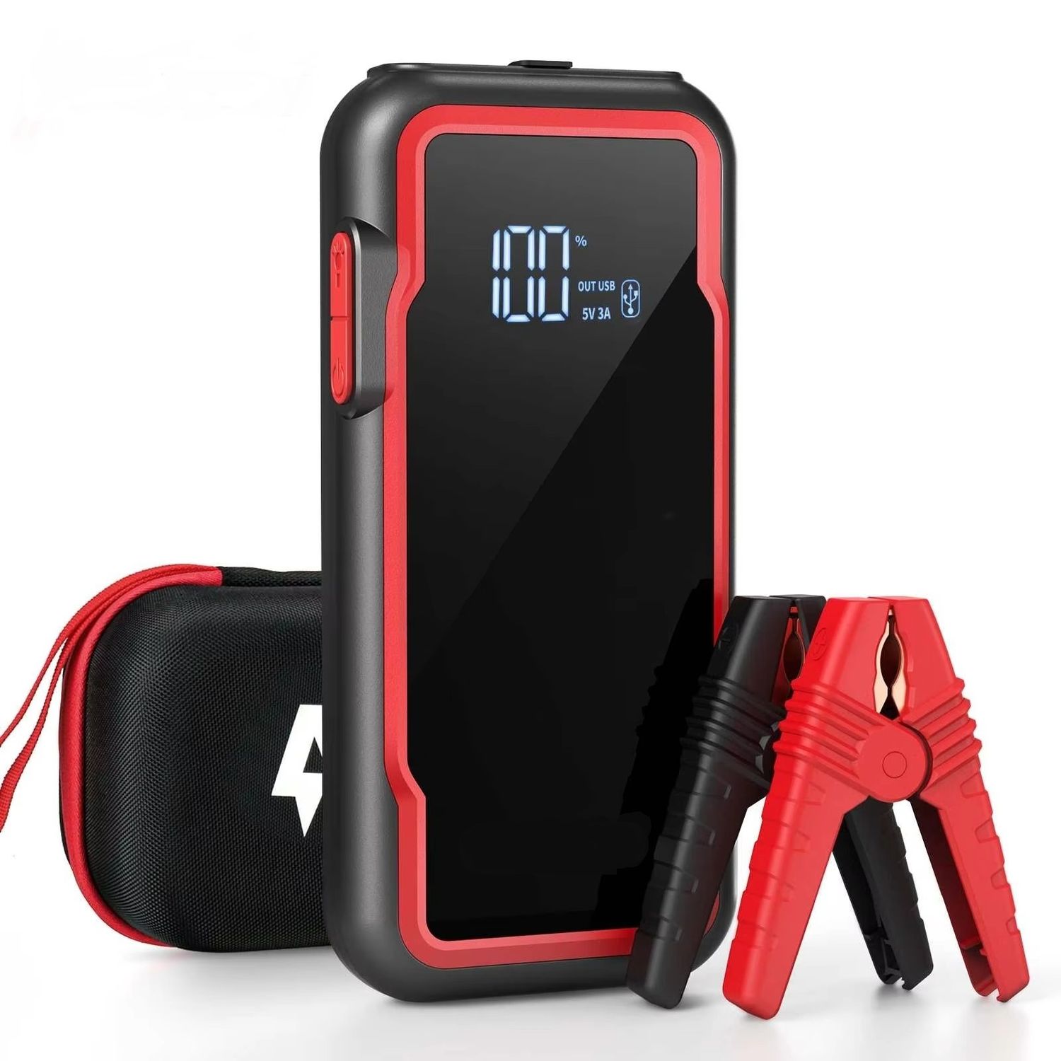 3000A 20000mAh Car Jump Starter with Dual USB Output and LCD Display High-Power 12V Battery Booster for 8.0L Petrol and 6.0L Diesel Engines – Portable Emergency Start Power Bank with Smart Protection