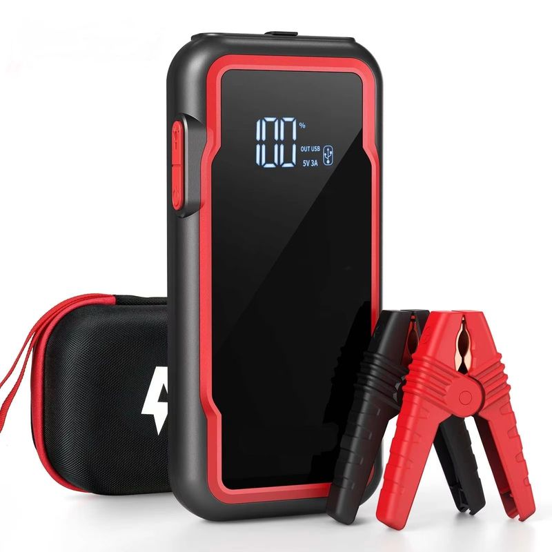 3000A 20000mAh Car Jump Starter with Dual USB Output and LCD Display High-Power 12V Battery Booster for 8.0L Petrol and 6.0L Diesel Engines – Portable Emergency Start Power Bank with Smart Protection