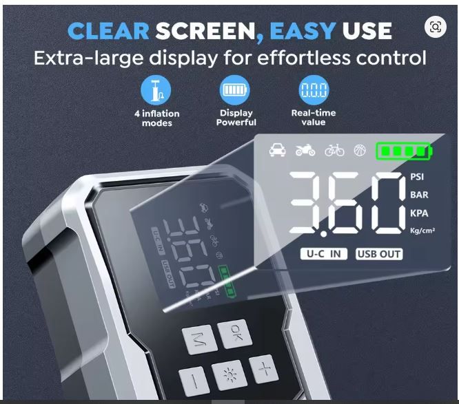 3000A 20000mAh Car Jump Starter with Dual USB Output and LCD Display High-Power 12V Battery Booster for 8.0L Petrol and 6.0L Diesel Engines – Portable Emergency Start Power Bank with Smart Protection