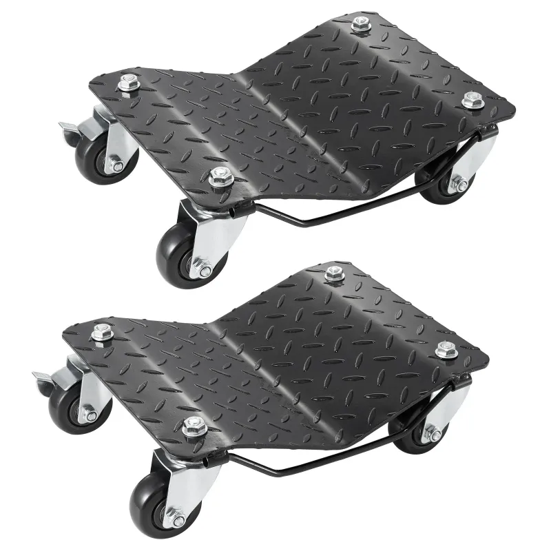Portable Tire Trolley 2pc 1400kg Heavy Duty Wheel Dolly Vehicle Moving Jacks