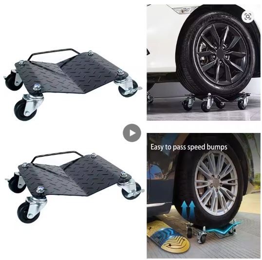 2PCS Car Wheel Dolly Set 1500lb Capacity Vehicle Tire Moving Skates with 4 Casters Each