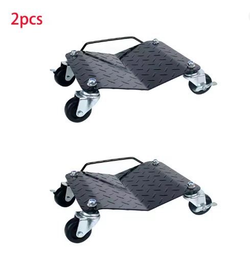 2PCS Car Wheel Dolly Set 1500lb Capacity Vehicle Tire Moving Skates with 4 Casters Each