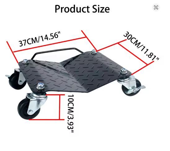 2PCS Car Wheel Dolly Set 1500lb Capacity Vehicle Tire Moving Skates with 4 Casters Each