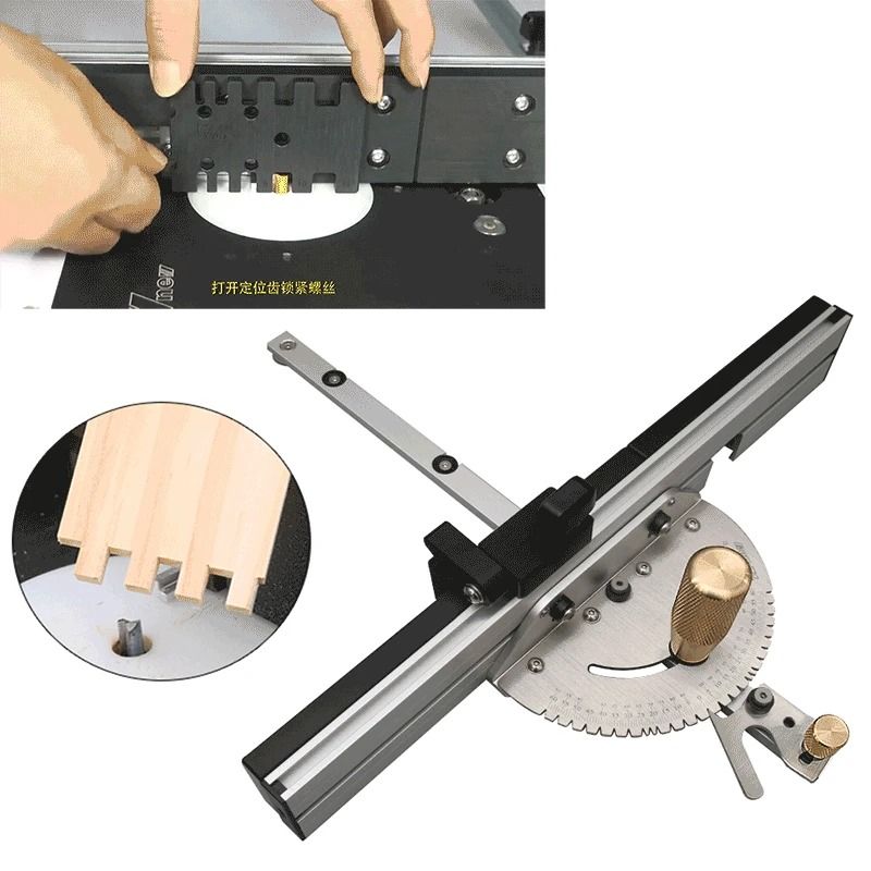 Miter Gauge with Track Stop Angle Ruler for Table Saw Router Band Saw Woodworking